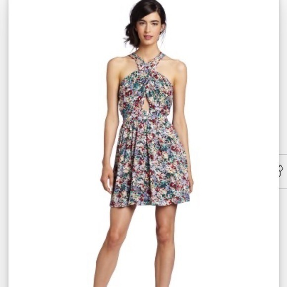 BCBG Dresses & Skirts - BCBG blue floral cross back dress